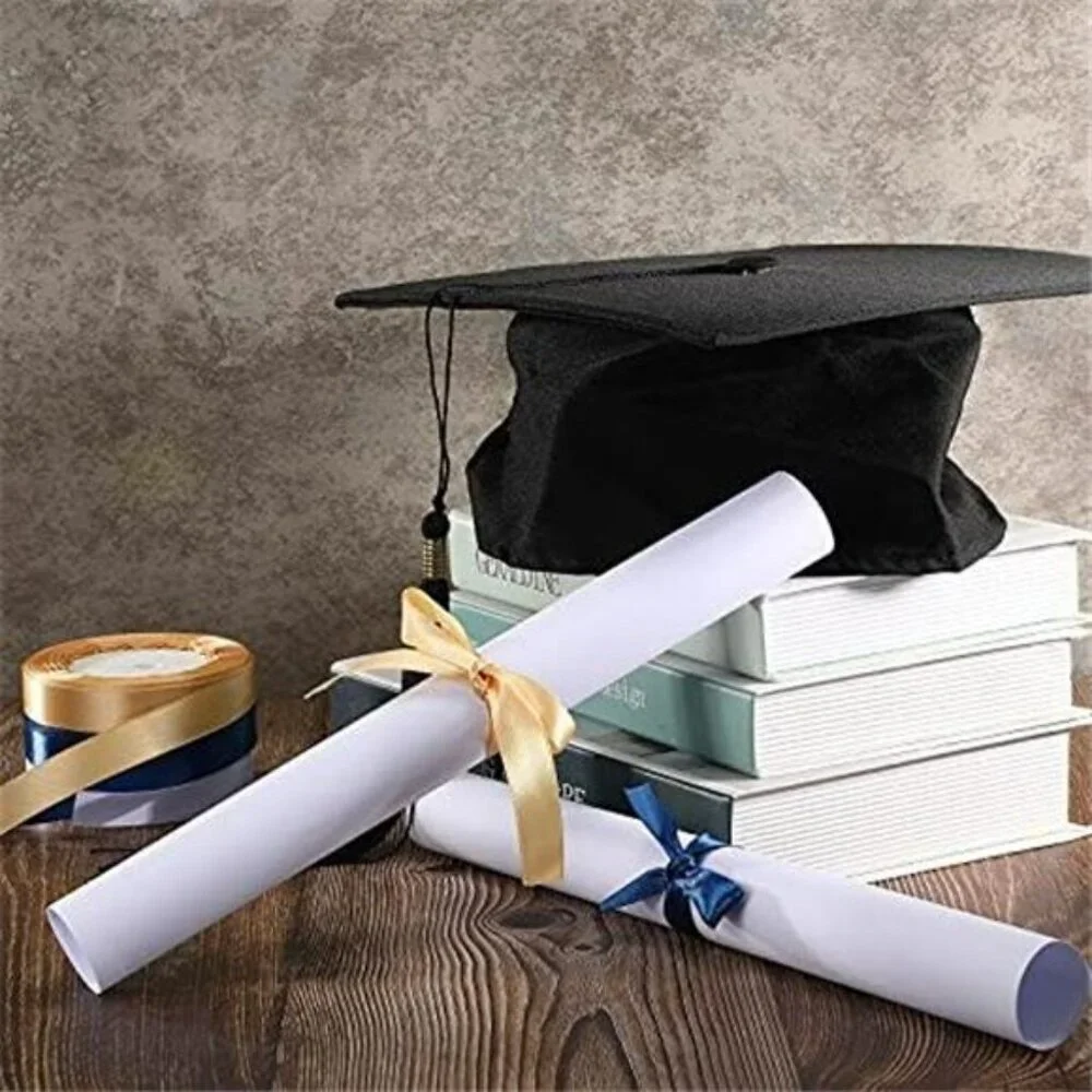 3 Roll Satin Ribbon White Navy Blue Gold Double Face 25 Yards for Gift Wrapping